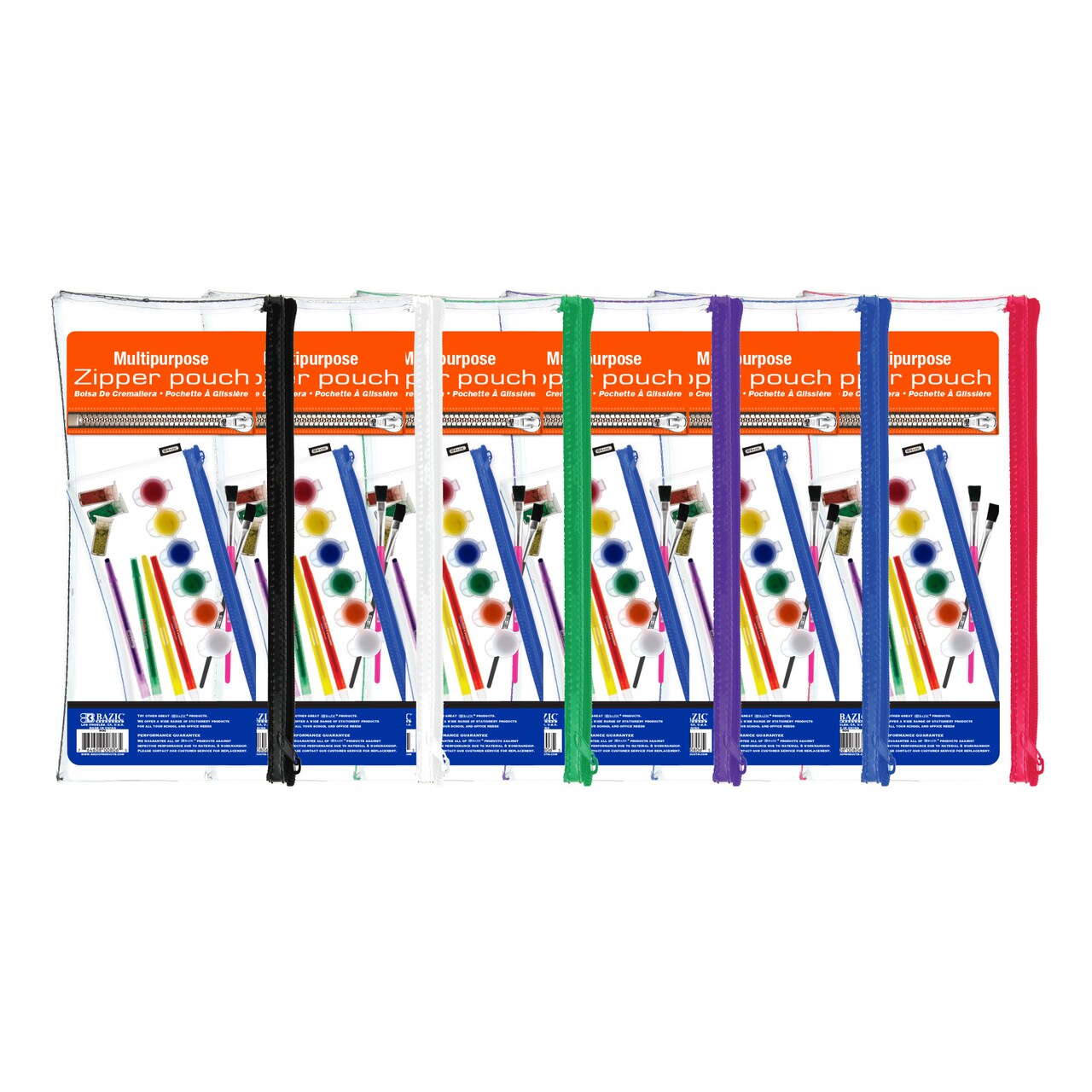 BAZIC Clear Pencil Pouch, 11 x 5 in, for School Binders Supplies